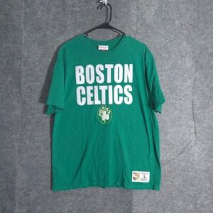 Boston Celtics NBA T-Shirt Men's L Green Graphic Mitchell & Ness Sports Basket